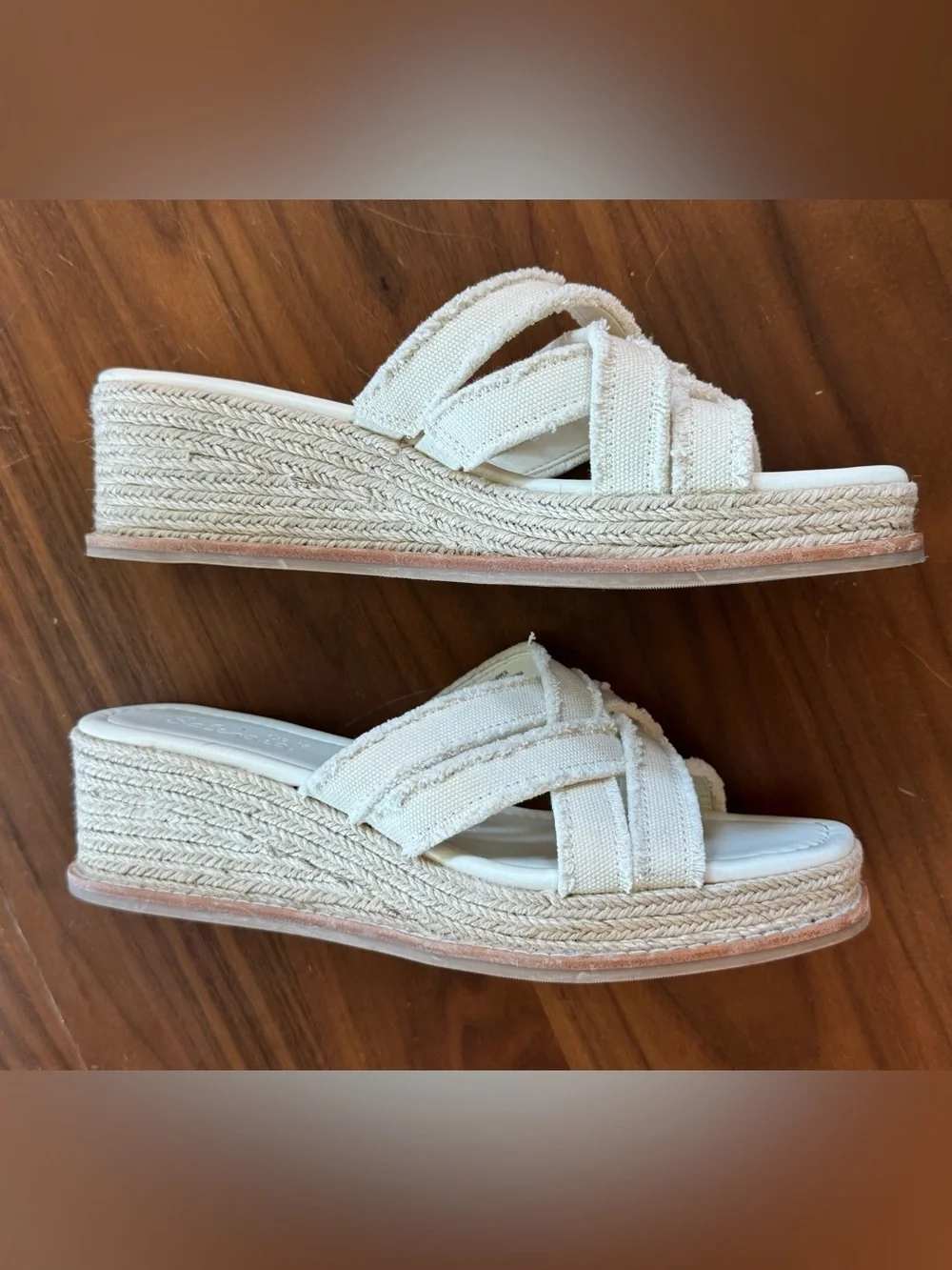 Splendid Danna White Espadrille Wedge Sandals Size 9.5 🤍